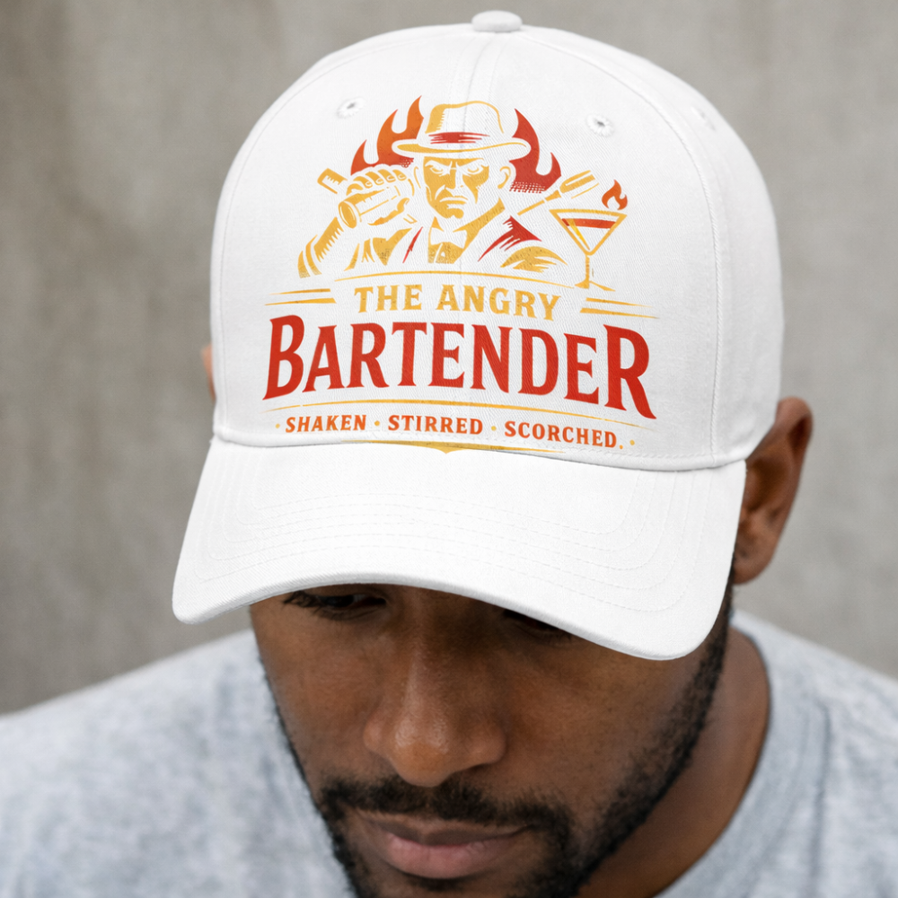 The Angry Bartender Signature Cap – White Edition